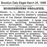 Brooklyn Daily Eagle - Horseshoers Organize - March 25, 1899