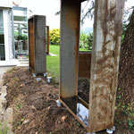 Fundament für Holzlager und Sichtschutz