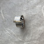 Brillantring Silber mit Goldfassung