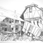 Flutkatastrophe (3), 100x160 cm, Zeichnung Kohle auf Papier, 2021