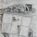 Zutritt verboten 4, 84x59 cm, Zeichnung Kohle, 2019