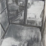 Stadel 2, 84x59 cm, Zeichnung Kohle, 2019