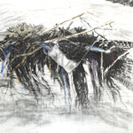 Klima (7), 100x170 cm, Zeichnung Kohle/Kreiden auf Papier, 2024