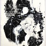 Monoprint, Schwarz auf Weiß, 32x23