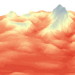 Illustration en 3D (températures) extraite de l'étude sur l'évolution des écosystèmes naturels face au changement climatique et à la pollution de l'air (Grand Site Sainte-Victoire), 2018, réalisation GeographR