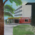 Robert-Rössle-Klinik, Berlin-Buch (Öl/Leinwand, 70 x 50 cm)