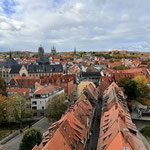Erfurt (Blick vom der Ägidien Kirchturm auf die Krämerbrücke und Dom)