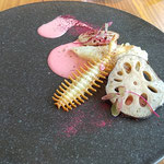 ホテルで行った新年会のコース料理のメインは舌平目でした。　　　　　・メインには舌平目なる新年会(和良)