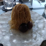 目の前で生搾りしたモンブランはとても美味しかったです。　　　　・搾り立てなるモンブラン旨かりし(和良)