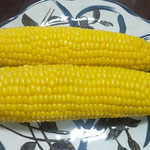 長野県の菅平高原から友人の作った玉蜀黍が届けられました。　　　　　　　・菅平より唐黍を送りくれ(和良)