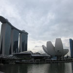 Marina Bay Sands Hotel mit Art Science Museum (Blüte)