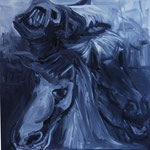 J. Kokov, "Le cheval de Nietzsche", huile sur carton apprêté, 25 x 25 cm, 2014, collection privée.