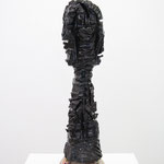 Untitled(head of standing woman), 2010 h146.5×w29.2×d24(cm) camphor wood,plywood,acrylic,watercolors,water-based paint,oil paint