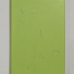 Claudio Corfone, "Aghi di pino", 2019, idropittura e pastello su tavola, ph. Luca Scarabelli