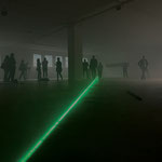 Umberto Cavenago, "Adorabile", 2018/19, spot laser e computer, trasmissione Morse, dimensioni variabili, ph. Umberto Cavenago