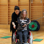 Behinderte beim Training in der Sporthalle des Schulungszentrum Ungargasse, 3. Wien