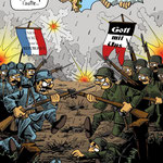 Illustration pour la couverture du tome 3 de Culture Zine sur la Première Guerre Mondiale