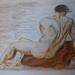 28 - Dos d'homme allongé sur le canapé - pastels 2013 - dimensions 50x65 - non encadré