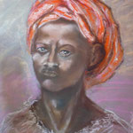 102 - L'eunnuque - pastels 2017 - encadré  -dimensions 51x66
