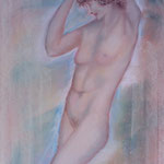 166 - nu  de femme en pied (tout en délicatesse) -  septembre 2020  - dimensions 40x50 - non encadré