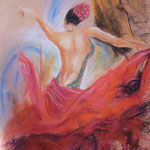 117 - Flamenco - pastels 2017 - dimensions 50x65 - non encadré