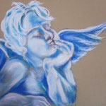 41 - L'ange bleue - pastels 2014 - encadré