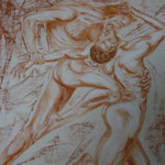 17 - Passion dévorante - pastels 2013 VENDU (d'après une oeuvre de William Bouquereau 1850 et aussi inspiré de la Divine Comédie de Dante) 