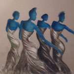 146 - les danseuses - pastels mars 2019 - encadré dimensions 60x80 - CADEAU à MR et MME MALAURIE 
