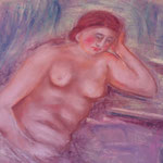 168 - femme assoupie - octobre 2020 - dimensions 40x50 - non encadré