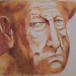 48 - Le vieil homme au visage buriné - pastels 2014 (encadré 63x50)