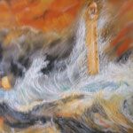 52 - La mer déchainée - pastels 2015 encadré - dimensions 57x70