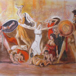 98 - L'enlèvement des sabines - pastels 2017  - 1,00x070 - non encadré