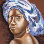 66 - L'africaine - pastels 2015 - dimensions 50x65 - non encdré
