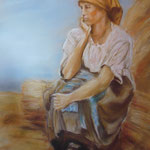143 - la pause - pastels février 2019 - dimensions 50x65 - non encadré