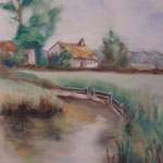141 - Paysage campagnard - pastels décembre 2018 - non encadré - dimensions 50x65