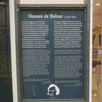 Hinweistafel auf die Geburt von für Honoré de Balsac in Tours, Val de Loire, Frankreich