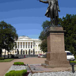 Denkmal für Alexander Puschkin vor der Akademie der Wisenschaften, St. Petersburg