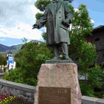 Denkmal für J.B. Purger in St. Ulrich, Südtirol, der die Grödtner Talstrasse bauen liess