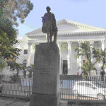 Sir George Grey, Gouverneur für GB in Australien, Neuseeland und der Kapprovinz, Miterfinder des Apartheidsystems, Denkmal in den Compagnie Gärten von Kapstadt, Südafrika