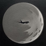 月と飛行機（15×15cm）