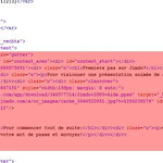 Code xHTML à suppimer. Il représente le contenu de la page
