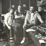 Geronimo Studio, Leiden (1981) vlnr: Burt Blanca, Gerard van Dijk (DSR), Hans van Eijk