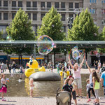 Seifenblasenflashmob auf dem Augustusplatz