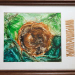 Encaustic/Wachsbild mit Holzrahmen 79cmx71cm - © KunstMomente Christine Dablander