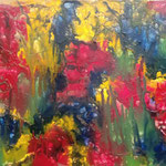 Encaustic Wachsbild auf Leinwand mit Holzrahmen 50cm  x 70cm © KunstMomente Christine Dablander 