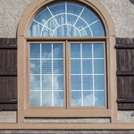 Shutters painted and glazed to match