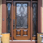 Rustic Distressed Faux Wood Finished Entry Door