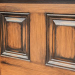 Rustic Detail of this Distressed finished Faux wood Entry Door