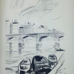 Pont sur la Saône, lithographie, 1927.