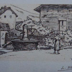 Bourcieu, la fontaine, cuivre, 8x10.